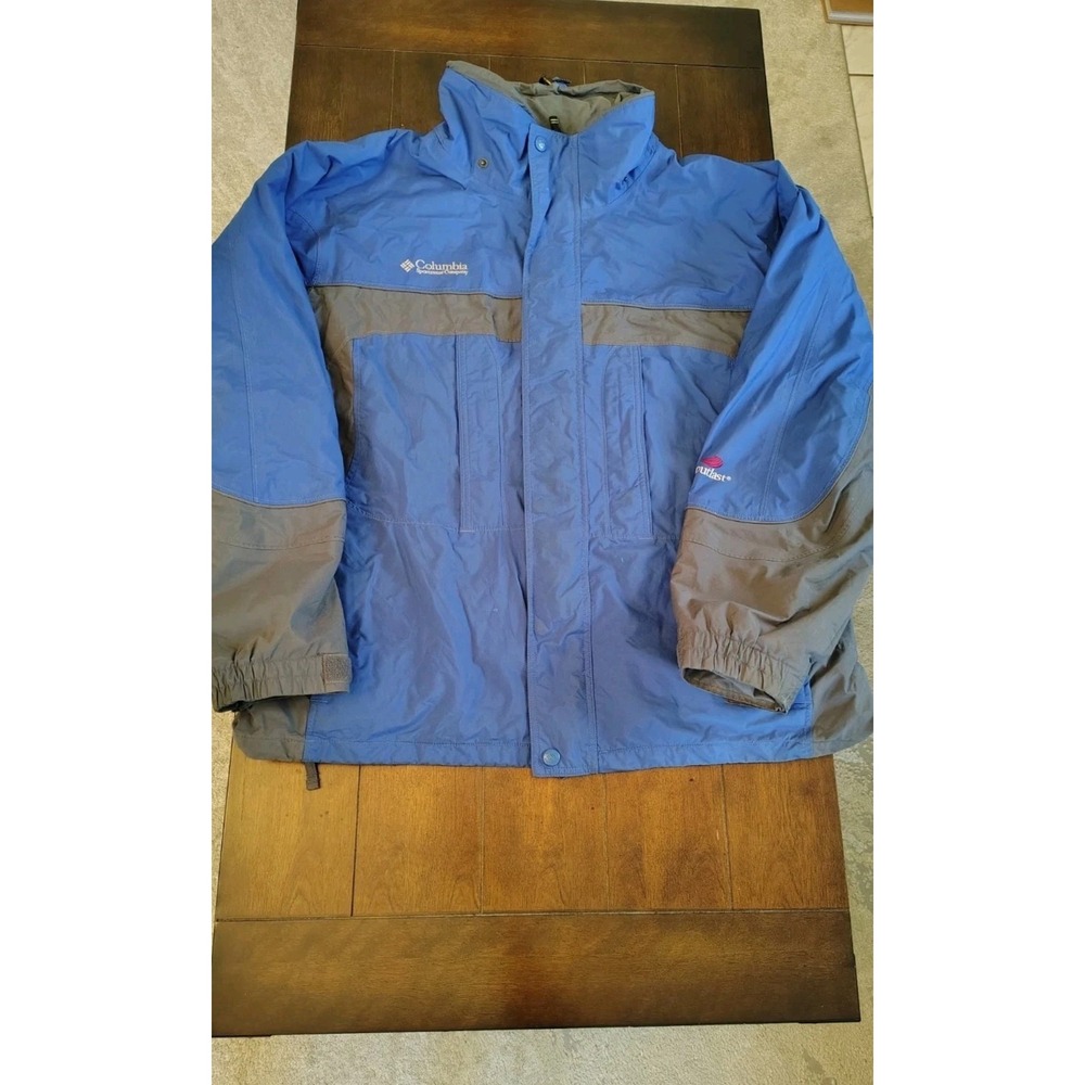 Columbia Sportswear Mens Core Interchange Jacket Blue Grey XL Hooded Winter Coat